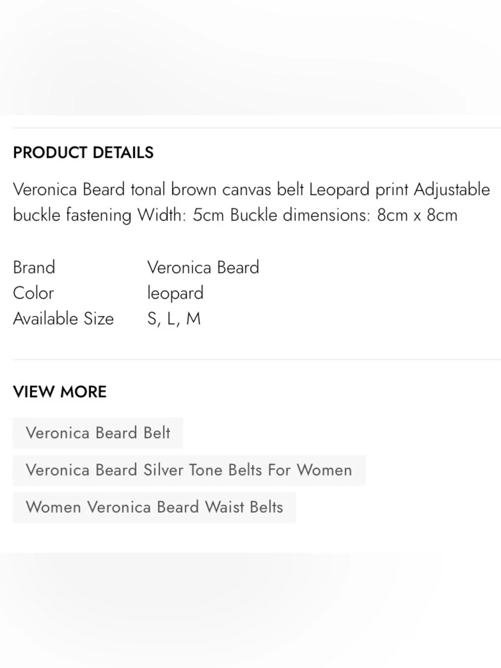 Veronica Beard Rickie Brown Animal Print Canvas Leather Statement Belt Large